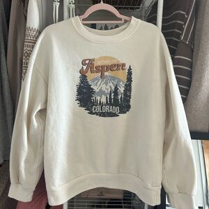 Aspen Colorado Graphic Cream Crewneck Sweatshirt